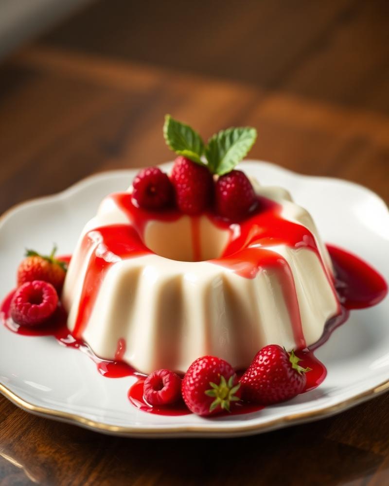 Pudim de Chocolate Branco com Frutas Vermelhas